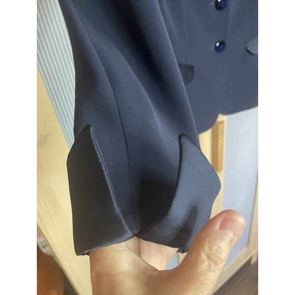 Armani Collezioni Italian Tailored Blue Blazer Jacket Silk US 6 IT 42 Designer - Picture 4 of 9